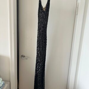 Elegant Black Sequin Maxi Dress